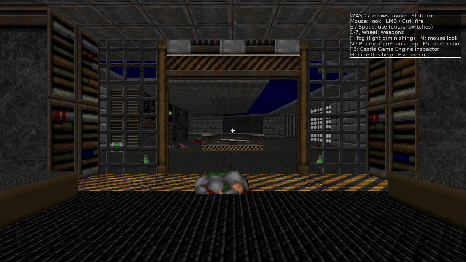E1M1 start room rendered by Castle DOOM