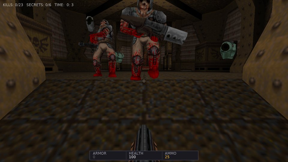 Grunts in E1M1 with Quake's monster AI