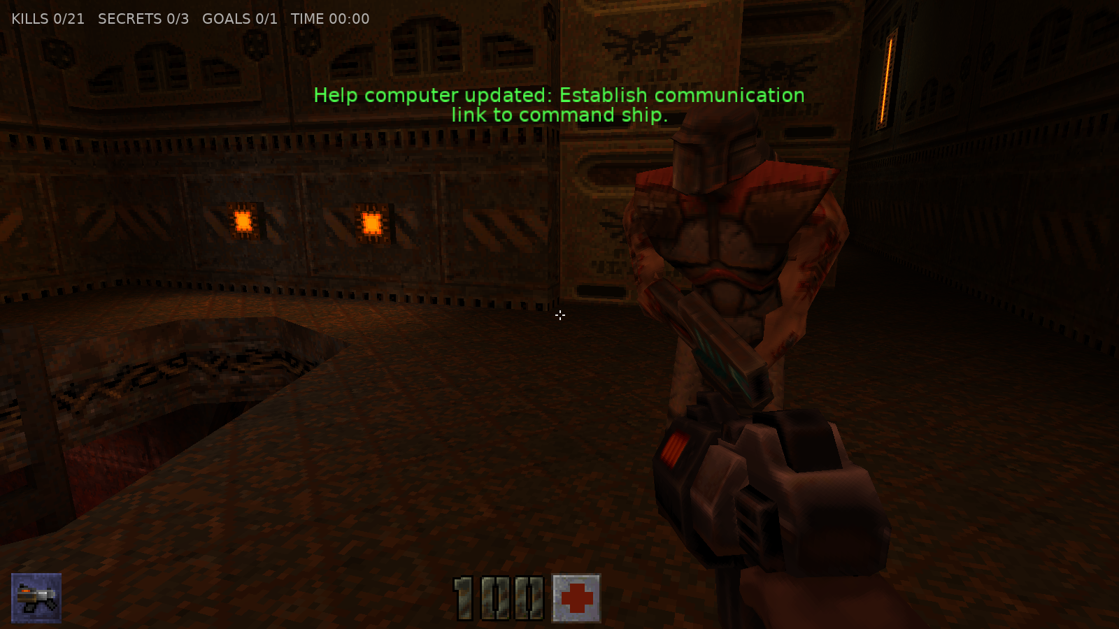 An enforcer lit by the map's lightmaps